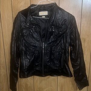 Michael Kors Black Women's 100% Leather Moto Jacket - Unbranded